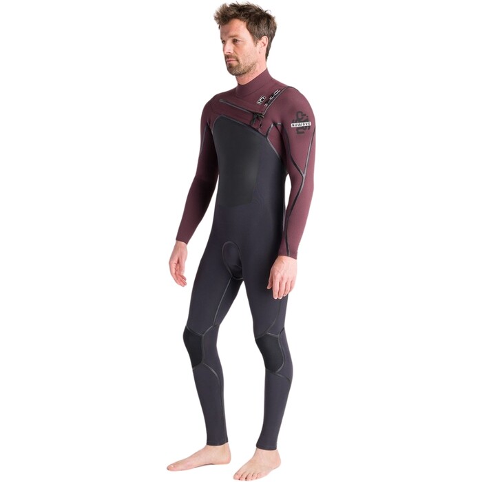 2024 C-Skins Mens NuWave Wired 4/3mm Chest Zip Wetsuit C-NWI43MCZ - Meteor / Rust x / White